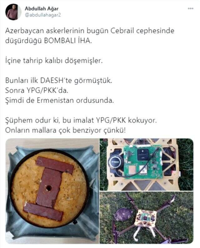 Azerbaycan tarafından etkisiz hale getirilen İHA'da PKK şüphesi Azerbaycan tarafından etkisiz hale getirilen İHA'da PKK şüphesi