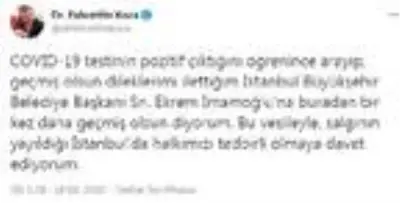 Son dakika haberleri: Bakan Koca'dan, İmamoğlu'na 'geçmiş olsun' mesajı Son dakika haberleri: Bakan Koca'dan, İmamoğlu'na 'geçmiş olsun' mesajı