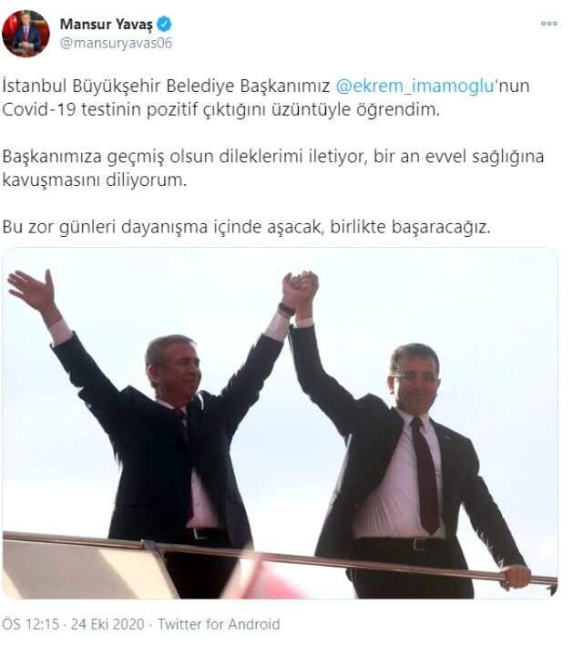 Son Dakika! İBB Başkanı Ekrem İmamoğlu'nun koronavirüs testi pozitif çıktı Son Dakika! İBB Başkanı Ekrem İmamoğlu'nun koronavirüs testi pozitif çıktı