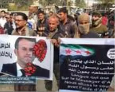 Son dakika: Resulayn'daki Fransa protestosunda DEAŞ bayrağı açan kişi gözaltına alındı Son dakika: Resulayn'daki Fransa protestosunda DEAŞ bayrağı açan kişi gözaltına alındı