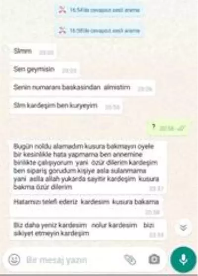 Yemek siparişi verdi, hemcinsi tarafından mesajla tacize uğradı Yemek siparişi verdi, hemcinsi tarafından mesajla tacize uğradı