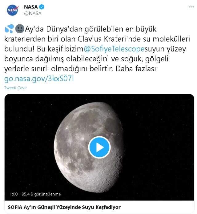 Ay'da ilk kez su bulundu! NASA tarafından Ay'da bulunan su nerede yer alıyor? Ay'ın neresinde su bulundu? Kim buldu? Ay'da ilk kez su bulundu! NASA tarafından Ay'da bulunan su nerede yer alıyor? Ay'ın neresinde su bulundu? Kim buldu?