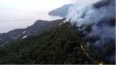 Anamur'da yanan alanlar havadan görüntülendi Anamur'da yanan alanlar havadan görüntülendi