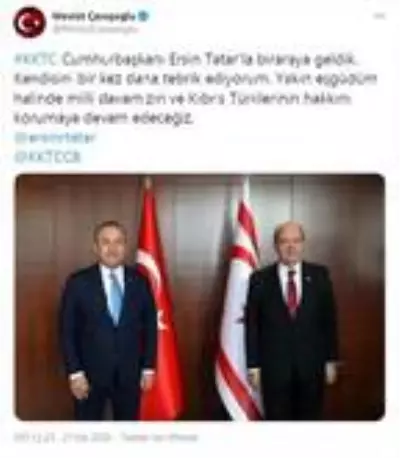 Son dakika haberi... Bakan Çavuşoğlu, KKTC Cumhurbaşkanı Tatar ile görüştü (2) Son dakika haberi... Bakan Çavuşoğlu, KKTC Cumhurbaşkanı Tatar ile görüştü (2)