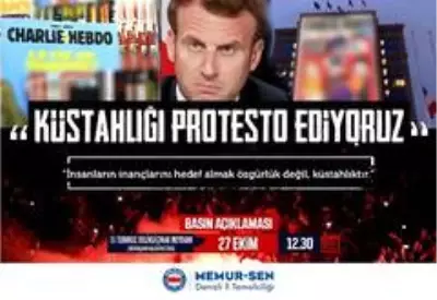 Memur-Sen Aydın'da Macron'un küstahlığını kınadı Memur-Sen Aydın'da Macron'un küstahlığını kınadı