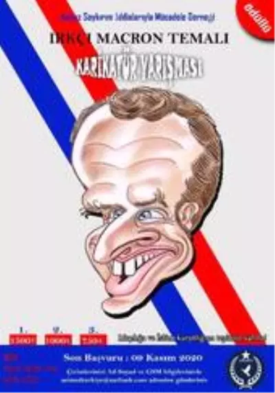 'Irkçı, Türk-İslam Düşmanı Macron' temalı karikatür yarışması düzenlenecek 'Irkçı, Türk-İslam Düşmanı Macron' temalı karikatür yarışması düzenlenecek