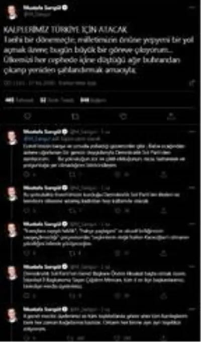 Mustafa Sarıgül; Milletimizin önüne yepyeni bir yol açmak üzere bugün büyük bir göreve çıkıyorum Mustafa Sarıgül; Milletimizin önüne yepyeni bir yol açmak üzere bugün büyük bir göreve çıkıyorum