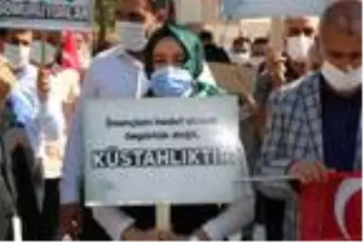 Şırnak'ta, Fransa Cumhurbaşkanı Macron protesto edildi Şırnak'ta, Fransa Cumhurbaşkanı Macron protesto edildi