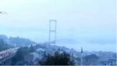 Boğazı saran sis havadan görüntülendi Boğazı saran sis havadan görüntülendi