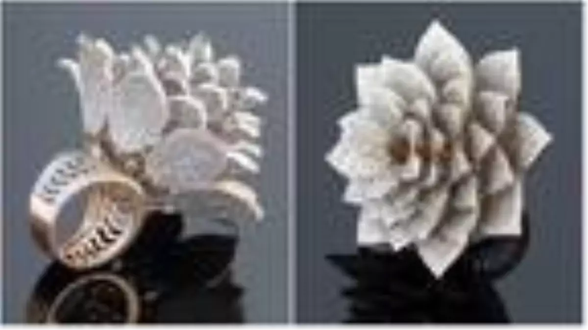 Üzerinde 7 bin 801 pırlanta bulunan yüzük rekorlar kitabına girdi