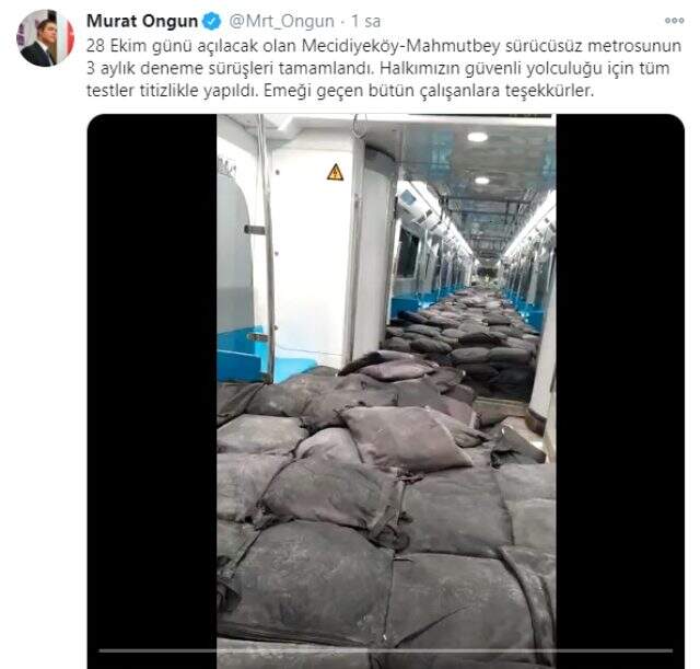Yarın açılışı yapılacak Mecidiyeköy-Mahmutbey metro hattı böyle test edildi