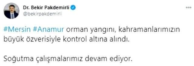 Anamur'daki orman yangını kontrol altına alındı Anamur'daki orman yangını kontrol altına alındı