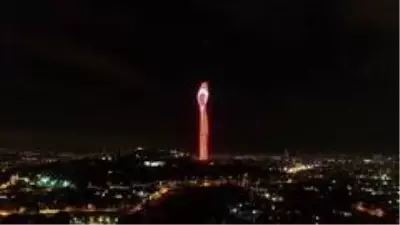 Çamlıca Kulesindeki 'Cumhuriyet' temalı ışık şöleni Çamlıca Kulesindeki 'Cumhuriyet' temalı ışık şöleni