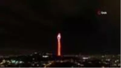 Çamlıca Kulesindeki 'Cumhuriyet' temalı ışık şöleni Çamlıca Kulesindeki 'Cumhuriyet' temalı ışık şöleni