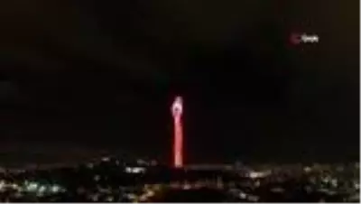 Çamlıca Kulesindeki 'Cumhuriyet' temalı ışık şöleni Çamlıca Kulesindeki 'Cumhuriyet' temalı ışık şöleni
