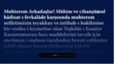 Cumhuriyet'in ilanından sonra Atatürk'ün Meclis kürsüsünden yaptığı ilk konuşma seslendirildi Cumhuriyet'in ilanından sonra Atatürk'ün Meclis kürsüsünden yaptığı ilk konuşma seslendirildi