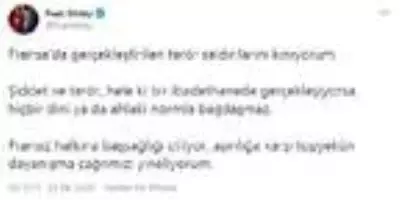 Son dakika! Cumhurbaşkanı Yardımcısı Oktay, Fransa'nın Nice şehrindeki terör saldırısını kınadı Açıklaması Son dakika! Cumhurbaşkanı Yardımcısı Oktay, Fransa'nın Nice şehrindeki terör saldırısını kınadı Açıklaması