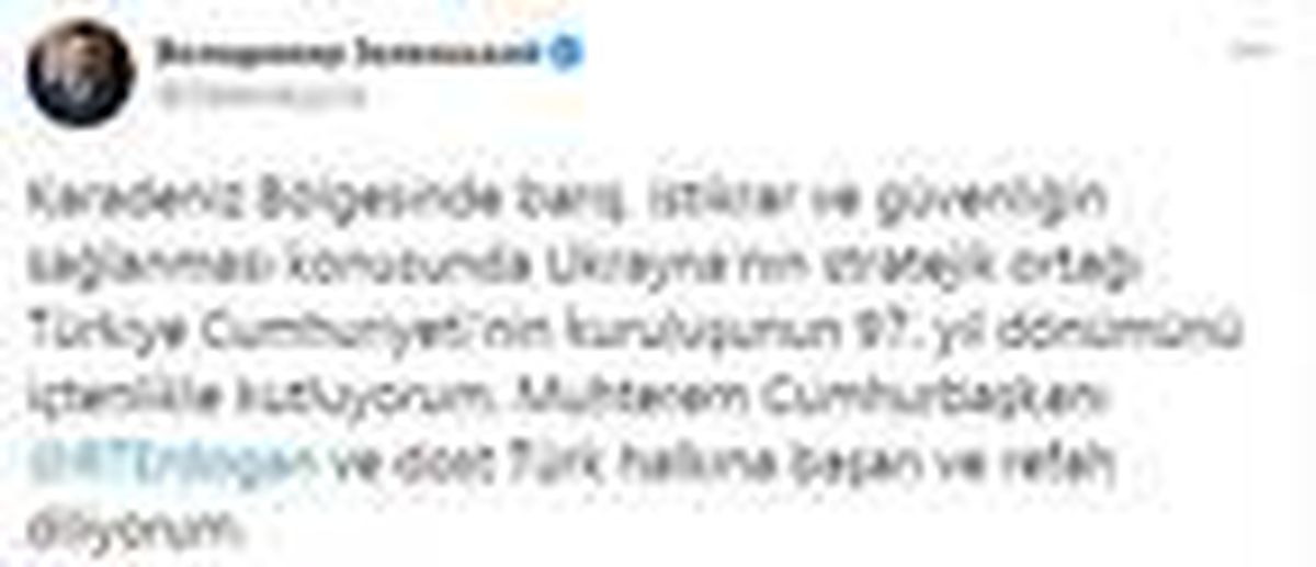 Ukrayna lideri Zelenskiy'den 29 Ekim Cumhuriyet Bayramı mesajı