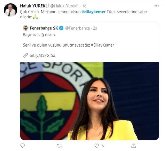 Hayatını kaybeden Dilay Kemer için spor ve medya dünyasından birçok isim başsağlığı mesajı paylaştı
