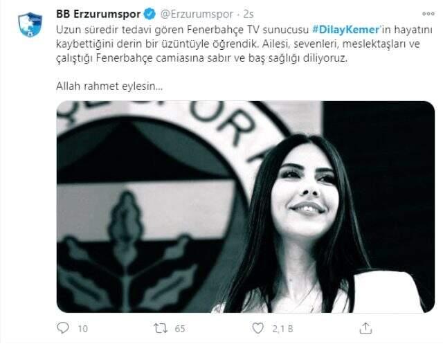 Hayatını kaybeden Dilay Kemer için spor ve medya dünyasından birçok isim başsağlığı mesajı paylaştı