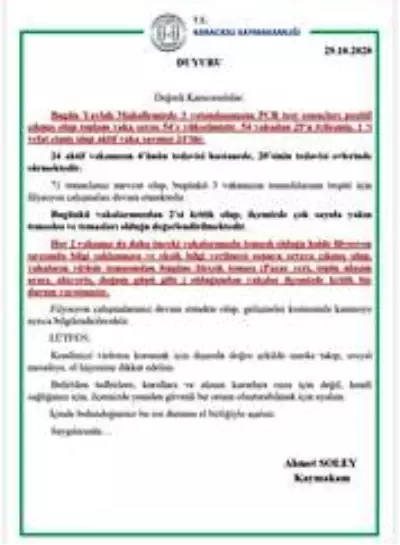 Karacasu'da 3 kişi pozitif çıktı Karacasu'da 3 kişi pozitif çıktı