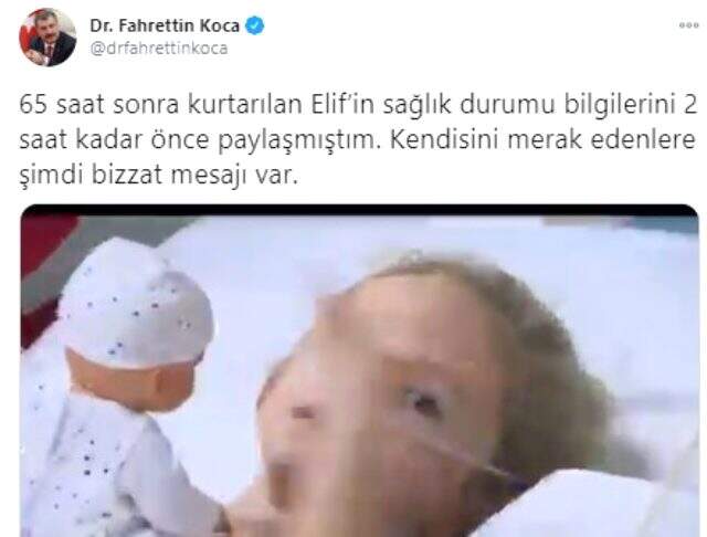Bakan Koca: Elif'in kendisini merak edenlere mesajı var