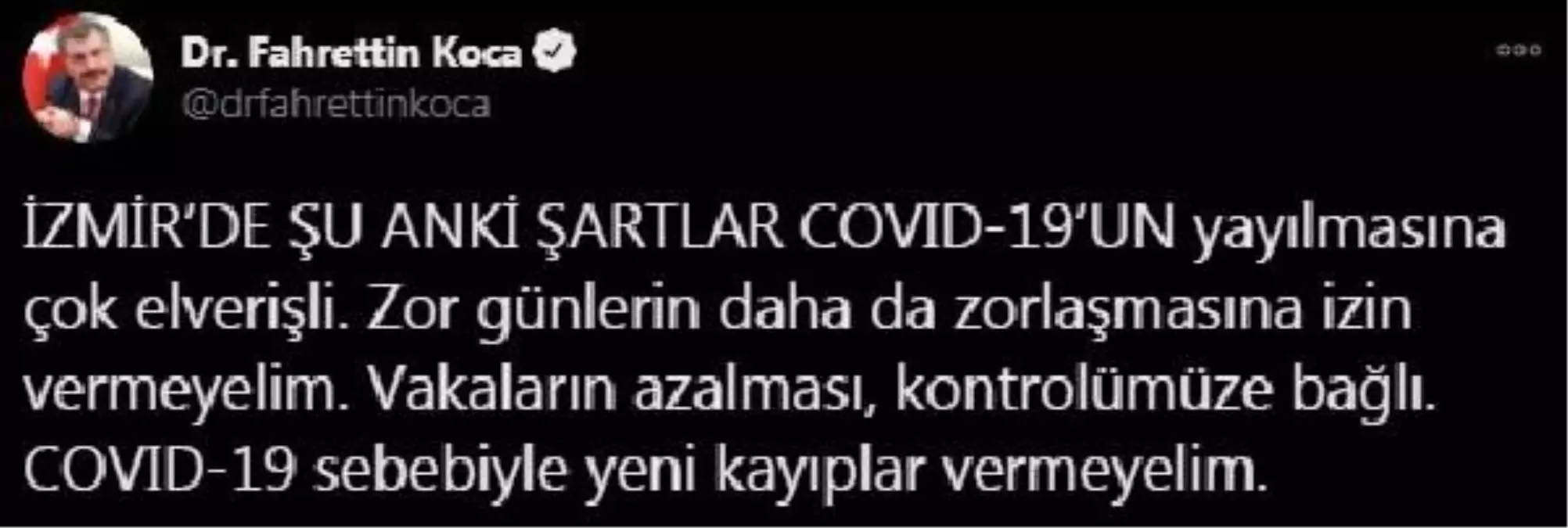 Son dakika gündem: Bakan Koca'dan İzmir için Kovid-19 uyarısı Açıklaması -  İzmir