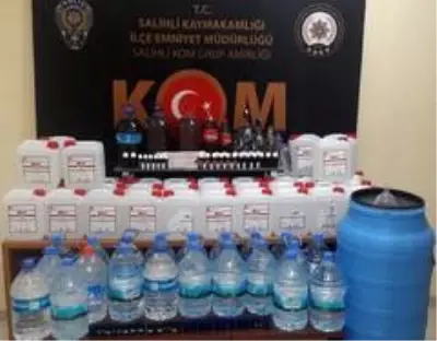 Salihli'de 319 litre sahte içki ele geçirildi Salihli'de 319 litre sahte içki ele geçirildi