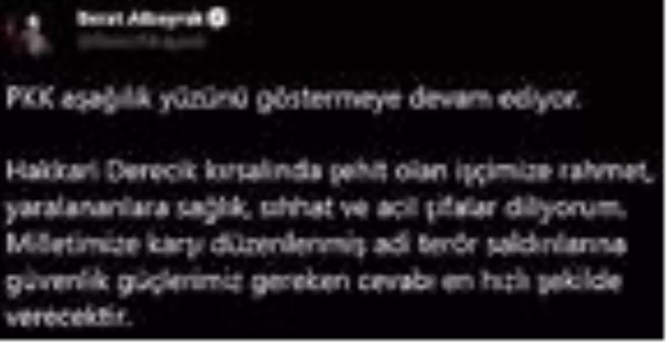 Bakan Albayrak: PKK aşağılık yüzünü göstermeye devam ediyor