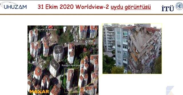 İzmir depreminin yol açtığı yıkım uzaydan görüntülendi