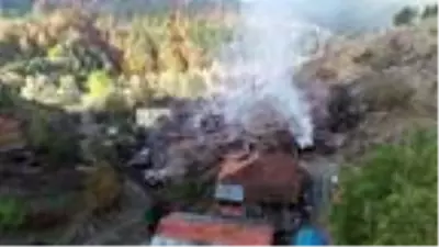 14 haneli köyde 10 ev ve cami yandı