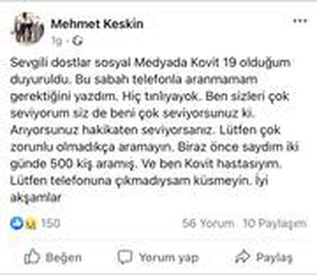 Koronavirüs testi pozitif çıkan başkanından telefon isyanı: Hiç tınlayan yok