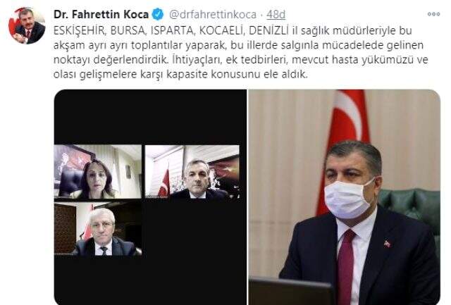 Bakan Koca, 5 ilin sağlık müdürüyle görüştü: Ek tedbirleri ele aldık
