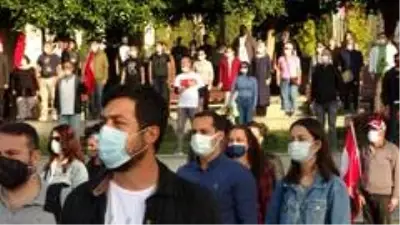 Antalya'da sosyal mesafeli 10 Kasım töreni Antalya'da sosyal mesafeli 10 Kasım töreni
