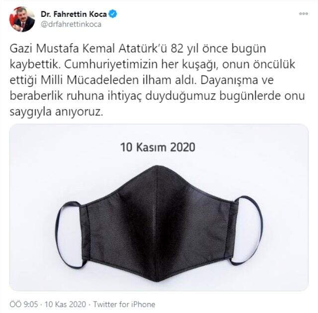 Bakan Koca'nın Atatürk'le ilgili paylaşımı eleştiri bombardımanına tutuldu