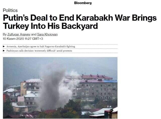 Bloomberg, Türkiye'nin Karabağ'da sağlanan ateşkes üzerindeki rolünü kaleme aldı: Erdoğan'ın stratejik zaferi
