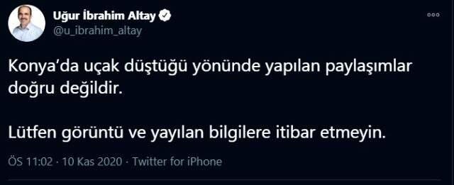 Konya'da uçak mı düştü? Konya'da uçak kazası mı yaşandı? Konya'da ne oldu? Belediye Başkanı açıklad! Konya'da uçak mı düştü? Konya'da uçak kazası mı yaşandı? Konya'da ne oldu? Belediye Başkanı açıklad!