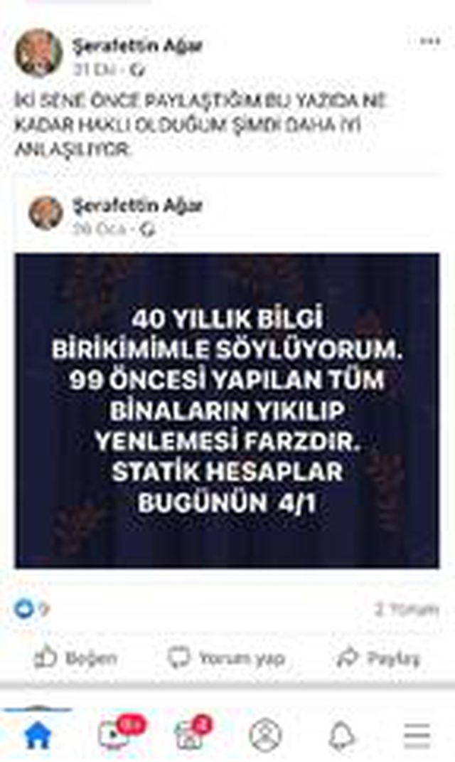 İzmir'deki depremde yıkılan binanın müteahhidi, Elazığ depremi sonrası 'Mezarda oturuyoruz' yazmış
