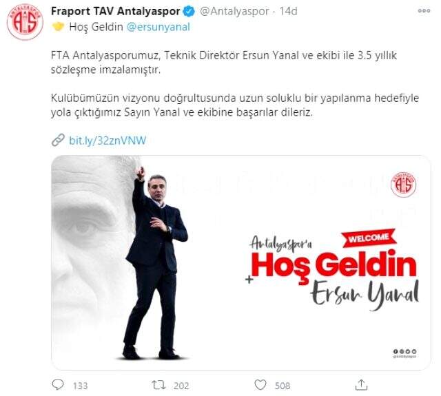 Son Dakika: Fraport TAV Antalyaspor, teknik direktör Ersun Yanal ile anlaştı