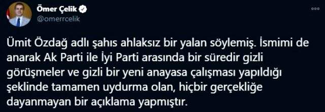 Son Dakika! Ömer Çelik'ten 'AK Parti ile İYİ Parti arasında gizli görüşme yapılıyor' iddiasına yalanlama