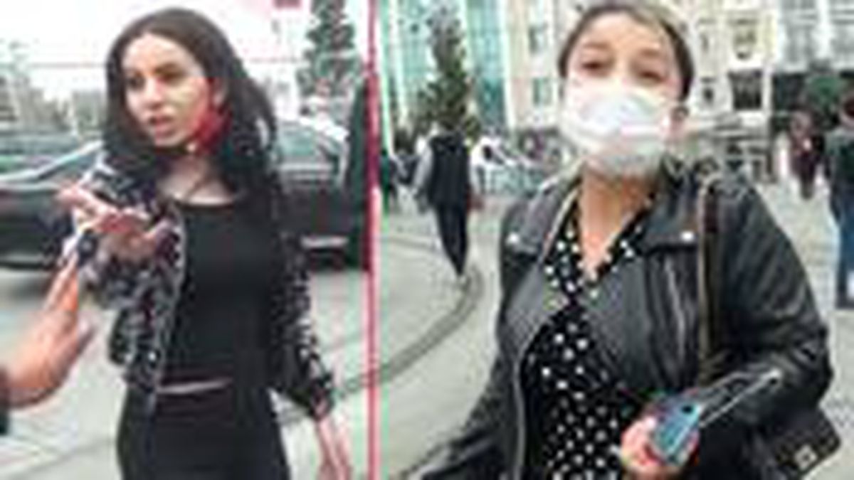 Taksim'de maske takmadıkları için ceza yiyen turist kadınlar, küfür edip gazetecilere saldırdı