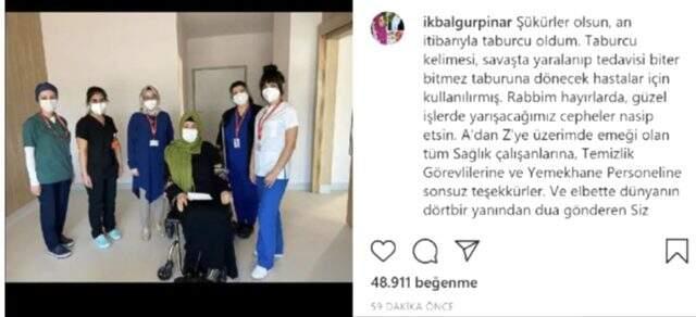 Koronavirüs tedavisi gören sunucu İkbal Gürpınar, taburcu oldu