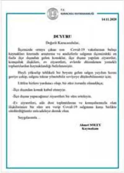 Karacasu Kaymakamlığı'ndan 'misafir' uyarısı Karacasu Kaymakamlığı'ndan 'misafir' uyarısı