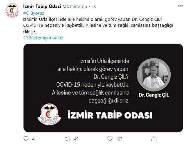 Son dakika: İzmir'de aile hekimi koronavirüse yenik düştü Son dakika: İzmir'de aile hekimi koronavirüse yenik düştü