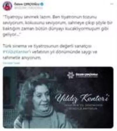 Başkan Çerçioğlu, Yıldız Kenter'i andı Başkan Çerçioğlu, Yıldız Kenter'i andı