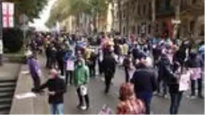 Gürcistan'da Pompeo'nun ziyareti sırasında hükümet karşıtı protesto Gürcistan'da Pompeo'nun ziyareti sırasında hükümet karşıtı protesto