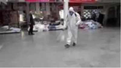 Kovid-19 önlemleri kapsamında iş hanları dezenfekte edildi Kovid-19 önlemleri kapsamında iş hanları dezenfekte edildi