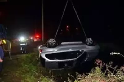 Samsun'da cip su kanalına düştü Samsun'da cip su kanalına düştü
