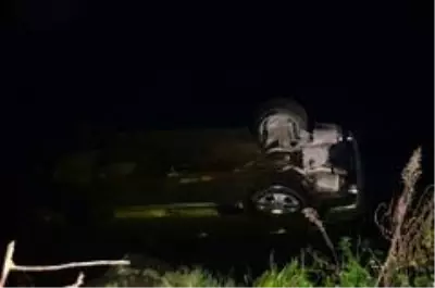 Samsun'da cip su kanalına düştü Samsun'da cip su kanalına düştü