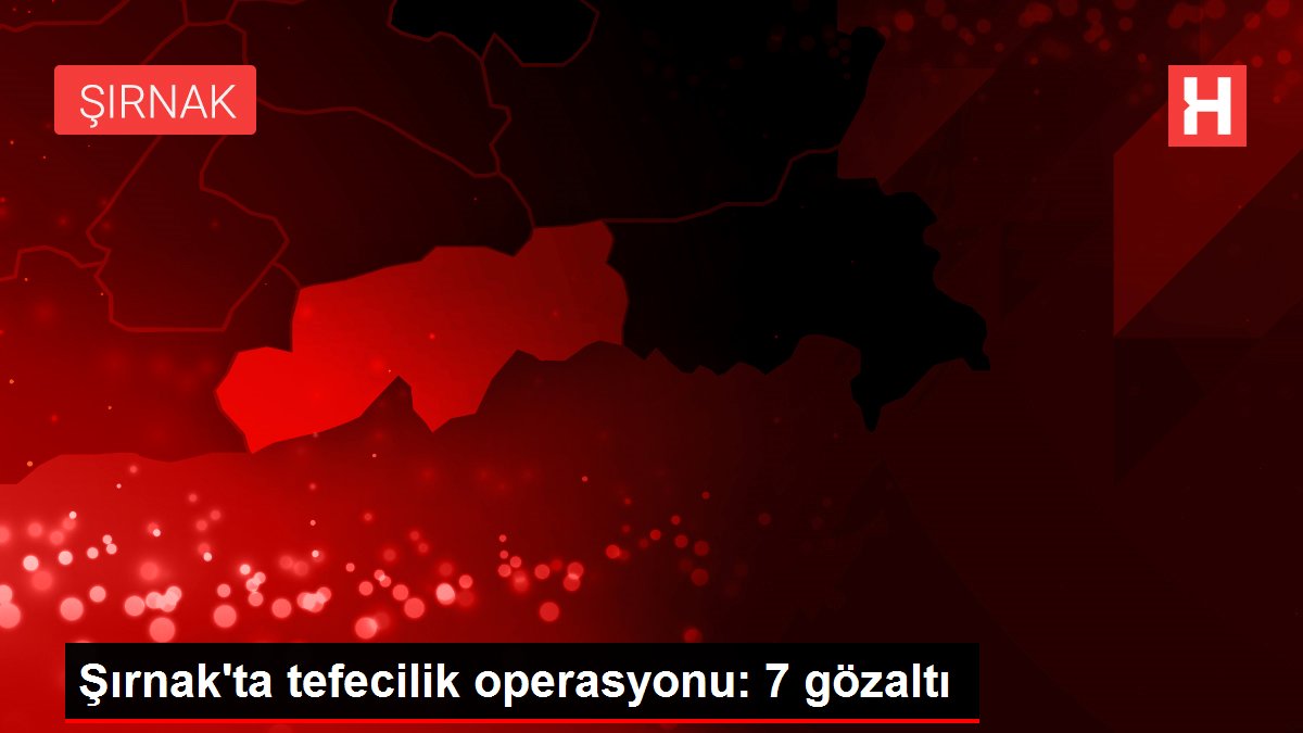 Şırnak'ta tefecilik operasyonu: 7 gözaltı